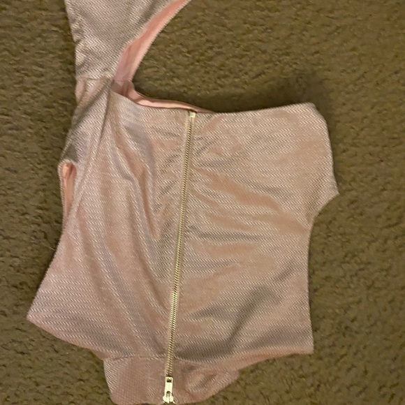 Michael Costello x REVOLVE Velvet Chevron Blush Pink CutOut Maxi Dress XXS - Picture 12 of 13